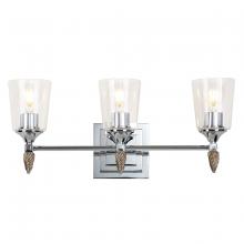 Lucas McKearn BB1022PC-3-F2S - Vetiver Light Vanity In Silver With Gold Accents