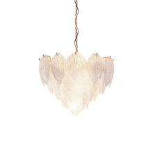 Lucas McKearn CH9081-50 - Acanthus Textured Glass Updated Modern Distressed Gold Small Chandelier
