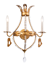 Lucas McKearn SC1036-2 - Monteleone 2-Light Sconce in Gold Leaf with Crystal Beading