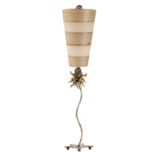 Lucas McKearn TA1006 - Anemone Lucas Mckearn Tall Buffet Table Lamp With Striped Shade Gold And Silver