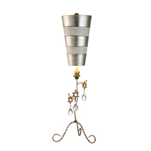 Lucas McKearn TA1039 - Tivoli Shabby Chic Distressed Silver Buffet Table Lamp Inverted Striped Shade