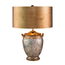 Lucas McKearn TA1118 - Gold and Distressed Silver Large Drum Shade Table Lamp