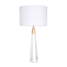 Lucas McKearn TLG3086 - Monroe Clear Faceted Tall Buffet Lamp with Drum shade and Matte Gold accent Crystal base