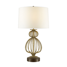 Lucas McKearn TLM-1007 - Lafitte Distressed Buffet Table Lamp with White Fabric Drum shade