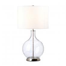 Lucas McKearn ORB-CLEAR-PN-WHT - Orb 1lt Table Lamp - Polished Nickel (Complete with White Shade)