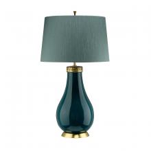 Lucas McKearn QN-HAVERING-TL - Havering Table Lamp in Azure Turquoise and Aged Brass