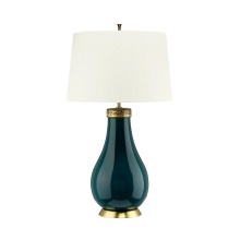 Lucas McKearn qn-havering-tliv - Havering Table Lamp Azure with Ivory Shade