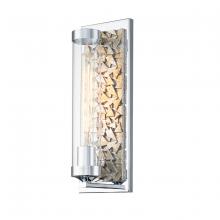 Lucas McKearn SC10509PC-1 - Elysian 1 Light Sconce in Polished Chrome and Silver Leaf