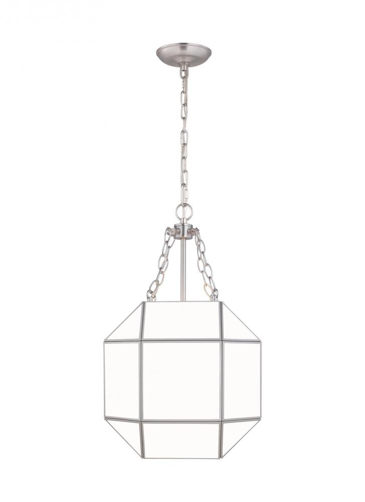 Morrison modern 3-light LED indoor dimmable small ceiling pendant hanging chandelier light in brushe