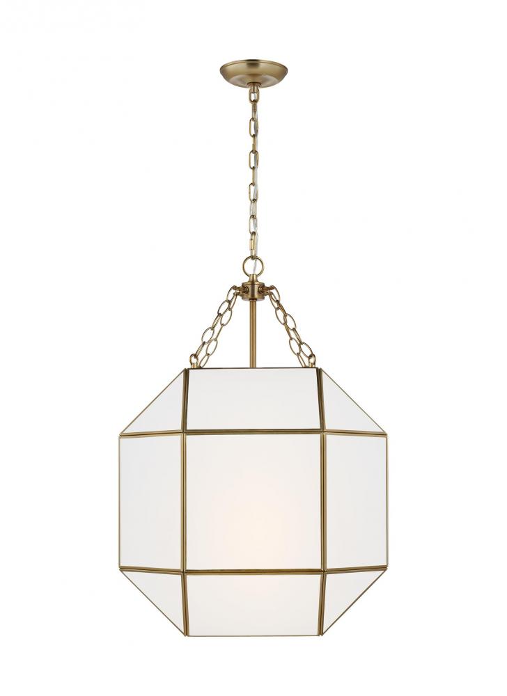 Morrison modern 3-light LED indoor dimmable medium ceiling pendant hanging chandelier light in satin
