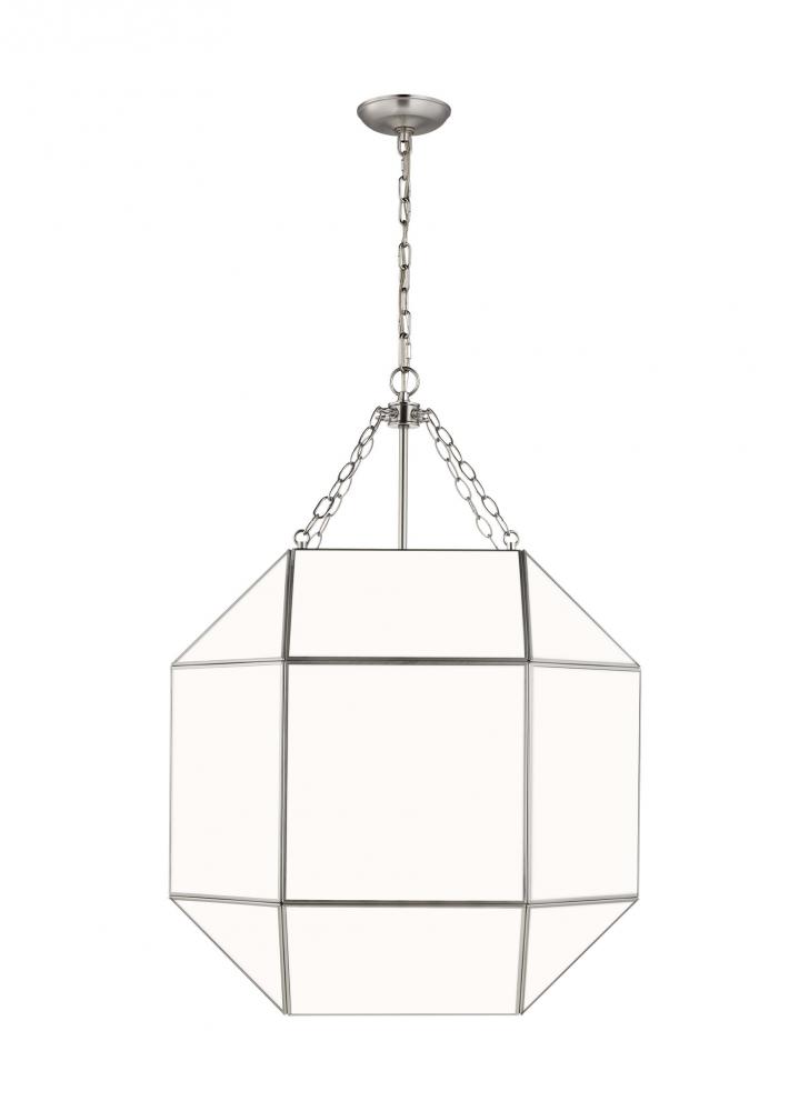Morrison modern 4-light LED indoor dimmable ceiling pendant hanging chandelier light in brushed nick