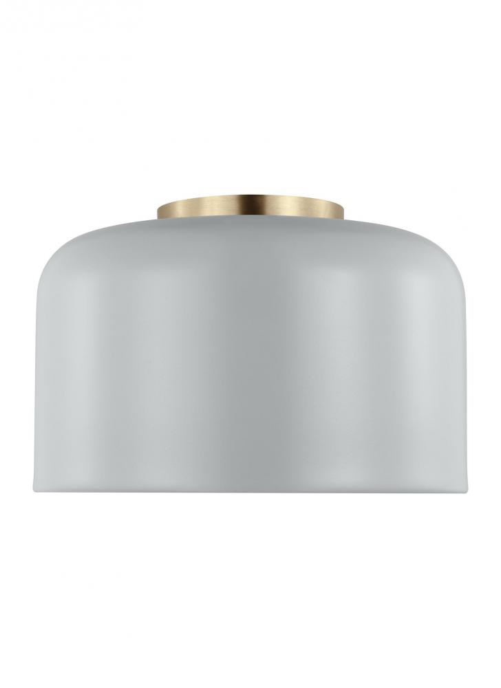 Malone transitional 1-light LED indoor dimmable small ceiling flush mount in matte grey finish with