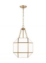 Visual Comfort & Co. Studio Collection 5179453-848 - Morrison modern 3-light indoor dimmable small ceiling pendant hanging chandelier light in satin bras