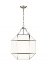 Visual Comfort & Co. Studio Collection 5279453-962 - Morrison modern 3-light indoor dimmable medium ceiling pendant hanging chandelier light in brushed n