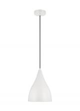 Visual Comfort & Co. Studio Collection 6545301-115 - Oden modern mid-century 1-light indoor dimmable small pendant in matte white finish with matte white