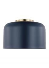 Visual Comfort & Co. Studio Collection 7505401EN3-127 - Malone transitional 1-light LED indoor dimmable small ceiling flush mount in navy finish with navy s
