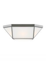 Visual Comfort & Co. Studio Collection 7579452EN3-962 - Morrison modern 2-light LED indoor dimmable ceiling flush mount in brushed nickel silver finish with