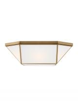 Visual Comfort & Co. Studio Collection 7679454-848 - Morrison modern 4-light indoor dimmable ceiling flush mount in satin brass gold finish with smooth w