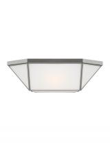 Visual Comfort & Co. Studio Collection 7679454-962 - Morrison modern 4-light indoor dimmable ceiling flush mount in brushed nickel silver finish with smo