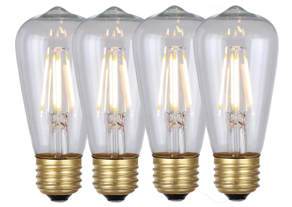 LED Vintage Bulb, E26 Socket, 4W ST45 Shape, 2200K, 320 Lumen, Dimmable, 15000 Hours