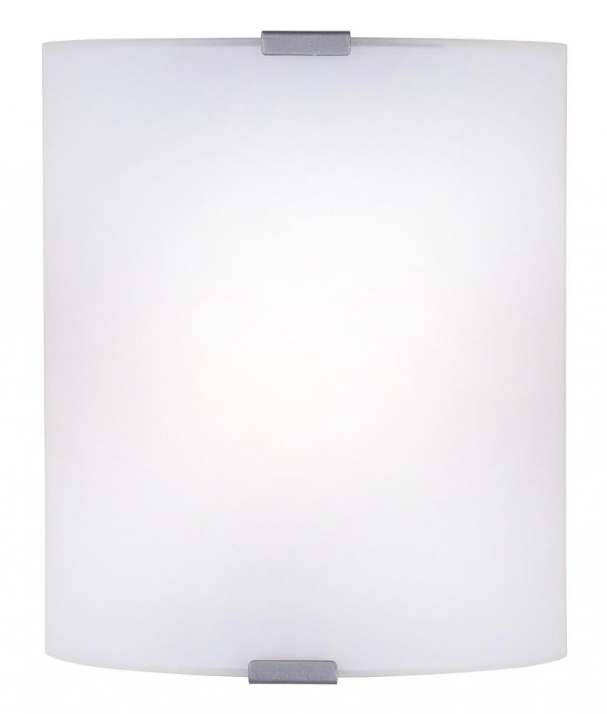 1 Lt Wall Sconce, Flat Opal Glass, 60W Type A, Hardwire Connection, 7" W x 8 1/4" H x 3 1/4&