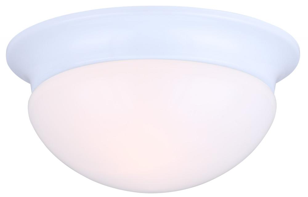 Fmount, 9" 1 Bulb Flushmount, Frosted Glass, 60W Type A
