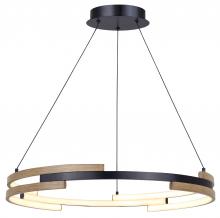 Canarm LCH283A24BKB - AZRIA 6 Lt Matte Black Mid Century Modern Chandelier w/ Integrated LED for Dining Rooms