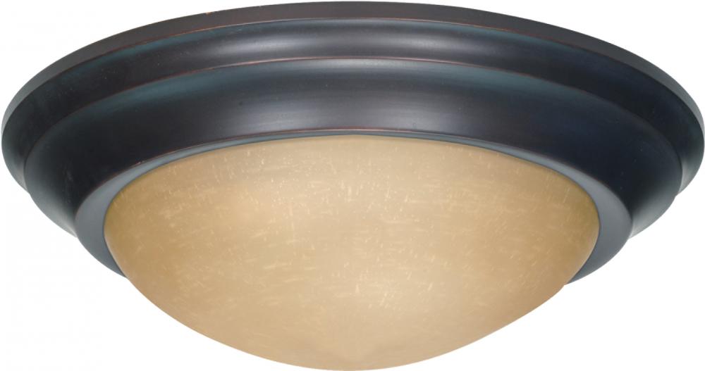 2-Light Medium Twist & Lock Flush Mount Ceiling Light Fixture in Mahogany Bronze Finish with
