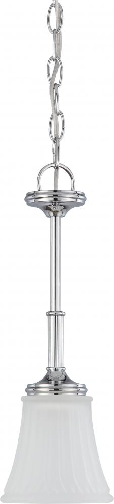 Teller - 1 Light Mini Pendant with Frosted Etched Glass - Polished Chrome Finish