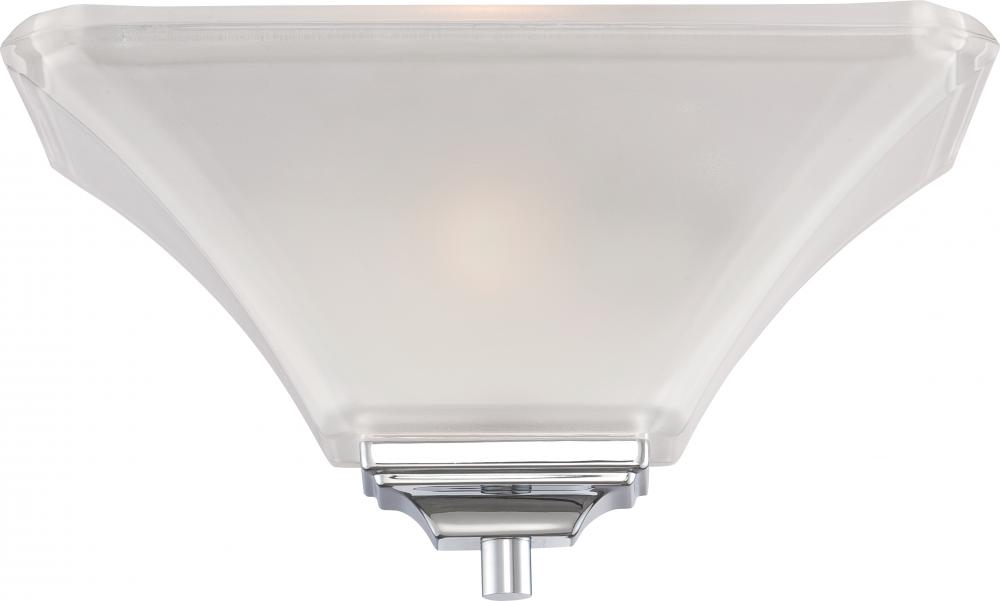 Parker - 1 Light Wall Sconce - Brushed Nickel with Sandstone Etched Glass - Polished Chrome Finish