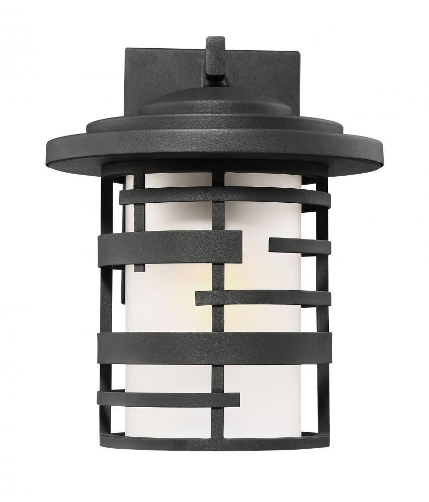 Lansing - 1 Light 12" Wall Lantern with Etched Glass - Textured Black Finish