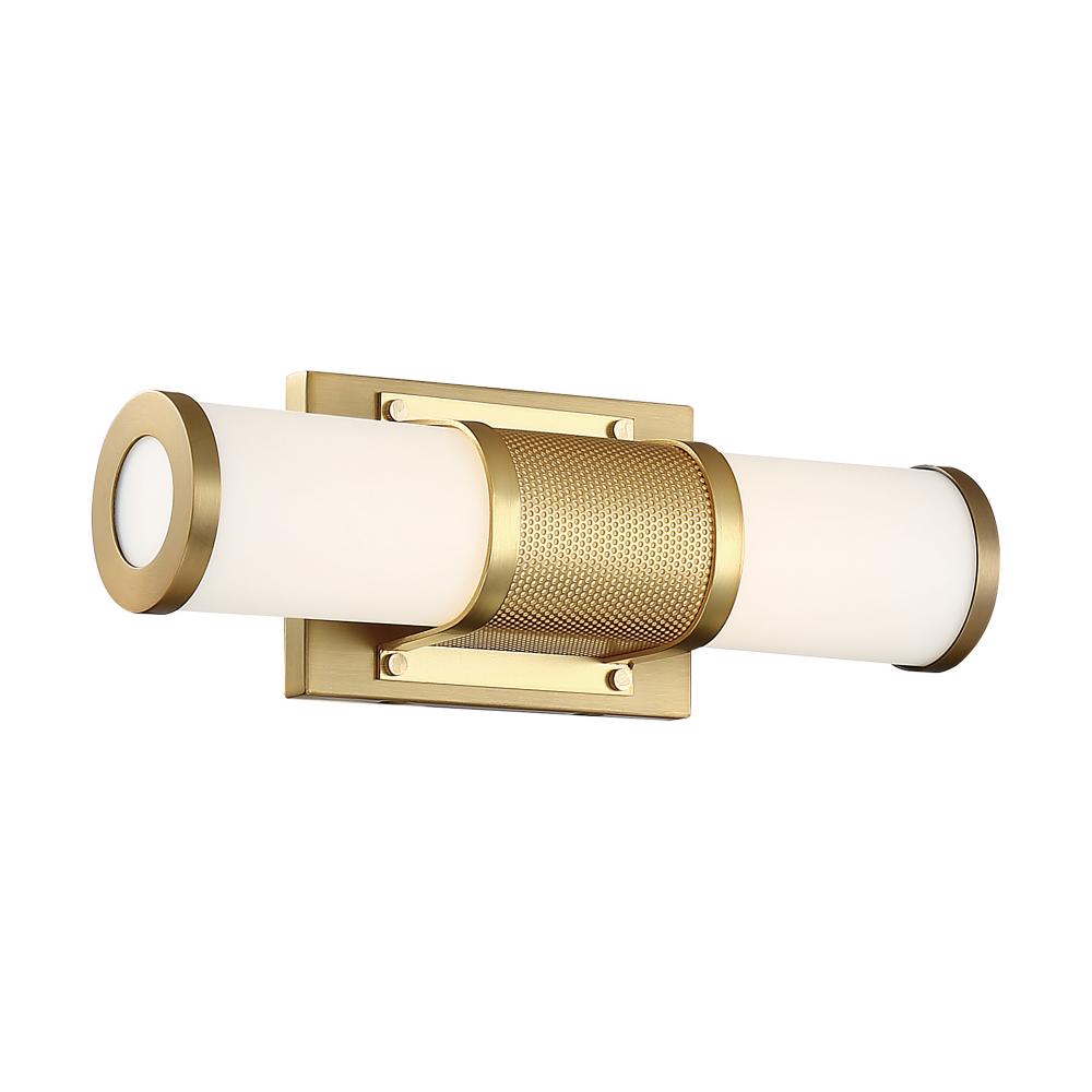Caper - 12" LED Vanity - with Frosted Acrylic Lens - Brushed Brass Finish