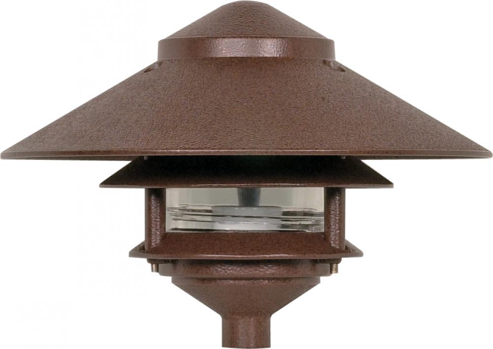 1 Light - 9" Pathway Light - Two Louver - Large Hood - Old Bronze Finish