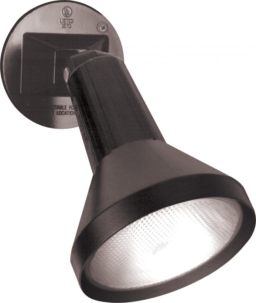1 Light - 8" Flood Light PAR38 with Adjustable Swivel - Black Finish