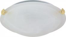 Nuvo 60/275 - 2 Light - 16" Flush with Alabaster Glass - Polished Brass Finish