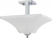 Nuvo 60/4007 - Parker - 2 Light Semi Flush with Sandstone Etched Glass - Polished Chrome Finish