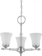 Nuvo 60/4266 - Teller - 3 Light Chandelier with Frosted Etched Glass - Polished Chrome Finish