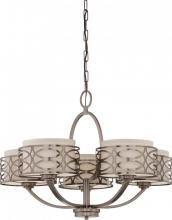  60/4725 - Harlow - 5 Light Chandelier with Khaki Fabric Shades - Hazel Bronze Finish