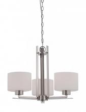 Nuvo 60/5206 - Parallel - 3 Light Chandelier with Etched Opal Glass - Polished Nickel Finish