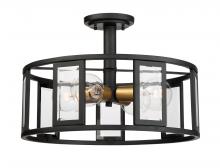  60/6413 - Payne - 4 Light Semi Flush Fixture with Clear Beveled Glass - Midnight Bronze Finish