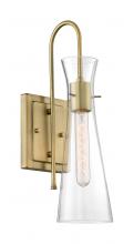  60/6857 - Bahari - 1 Light Sconce with Clear Glass - Vintage Brass Finish