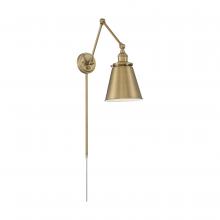  60/7367 - Bayard Swing Arm Lamp; Burnished Brass with Switch