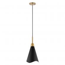  60/7476 - Tango; 1 Light; Large Pendant; Matte Black with Burnished Brass