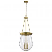 Nuvo 60/7804 - Boliver 3 Light Pendant; 14 Inches; Vintage Brass Finish; Clear Seeded Glass