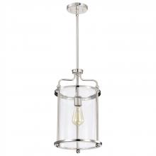 Nuvo 60/7955 - Yorktown 1 Light Pendant; Polished Nickel Finish; Clear Glass