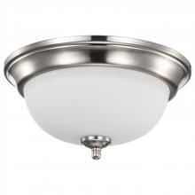 Nuvo 62/1560 - Center Lock 13 Inch LED Flush Mount; 19 Watt; 3000K; Brushed Nickel Finish; Frosted Glass