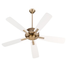 Quorum 4525-806 - OVATION 52" 5 BLADE FAN – AGED BRASS/STUDIO WHITE