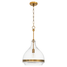 Quorum 8002-1-47 - TILBROOK 14" 1 LIGHT PENDANT - BRUSHED BRASS