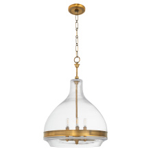 Quorum 8002-3-47 - TILBROOK 18" 3 LIGHT PENDANT - BRUSHED BRASS