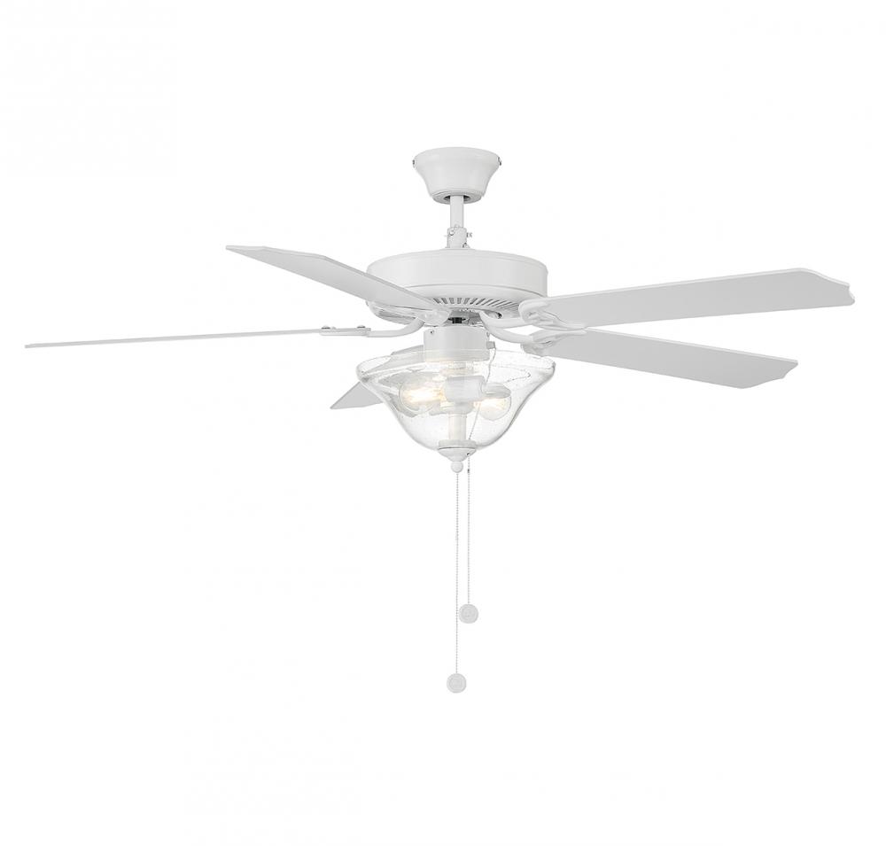 52" 2-Light Ceiling Fan in Bisque White